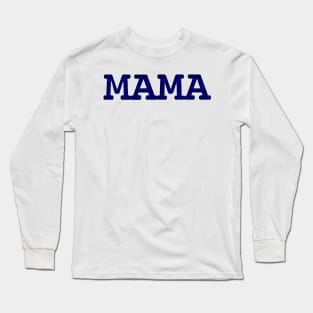 Mama Dark Blue Check Long Sleeve T-Shirt